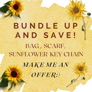 Free Give Away Sunflower Key Chain With Purchase Of Bag & Scarf!